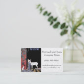 女性とホワイトポーンヴィンテージ魔法ウィッチアート 名刺 (スタンド正面)