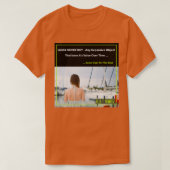 女性とボートのリース買は赤いピルMGTOW告げる Tシャツ (デザイン正面)