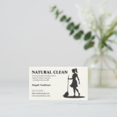 女性とモップ清掃清掃清掃清掃清掃清掃清掃清掃 名刺 (スタンド正面)