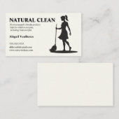 女性とモップ清掃清掃清掃清掃清掃清掃清掃清掃 名刺 (正面/裏面)