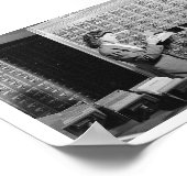 女性とライブラリのカードカタログヴィンテージ ポスター (角)