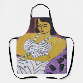 女性とワインのデザイン追加文字、エプロン エプロン