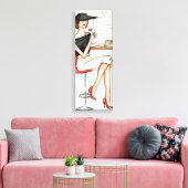 女性とワイングラス キャンバスプリント (インサイチュ (リビング))