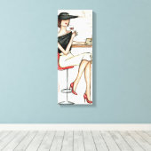 女性とワイングラス キャンバスプリント (インサイチュ (ウッドフロア))