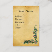 女性と一角獣ライオン、花、動物の羊飼い 名刺 (正面)