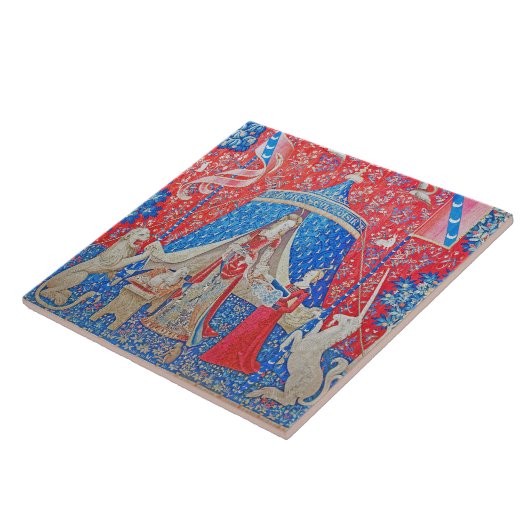 女性と一角獣 タイル (側面)