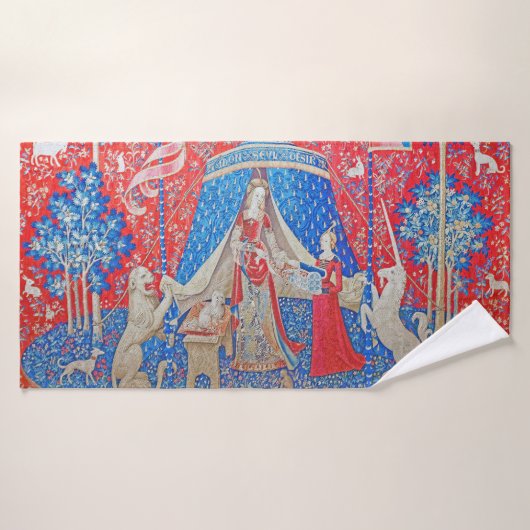 女性と一角獣 バスタオル (バスタオル)