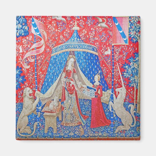 女性と一角獣 マグネット (正面)