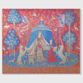 女性と一角獣 ラッピングペーパー (フラット)