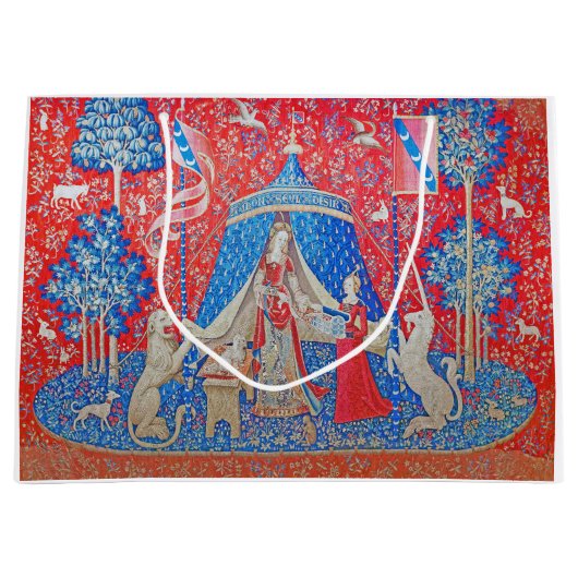 女性と一角獣 ラージペーパーバッグ (正面)