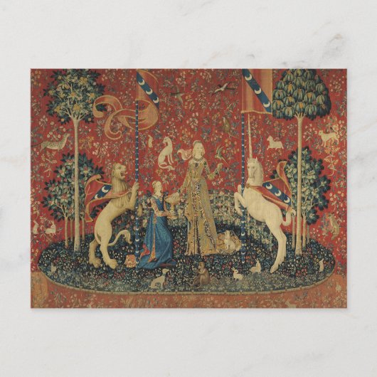 女性と一角獣： 「味」 ポストカード (正面)