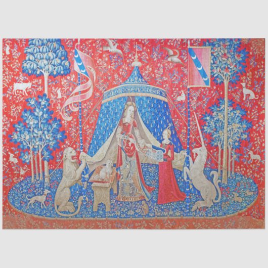 女性と一角獣 薄葉紙 (正面)