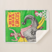 女性と乗馬ゾウを示すサーカスのポスター。 シェルパブランケット (正面(横))