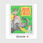 女性と乗馬ゾウを示すサーカスのポスター。 シール (シート)