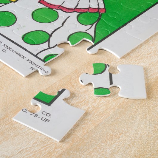 女性と乗馬ゾウを示すサーカスのポスター。 ジグソーパズル (側面)