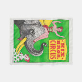 女性と乗馬ゾウを示すサーカスのポスター。 フリースブランケット (正面(横))