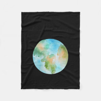 女性と地球温暖化が起きている フリースブランケット