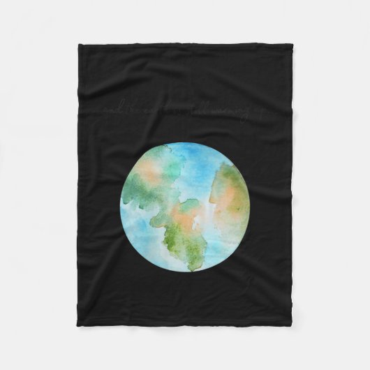 女性と地球温暖化が起きている フリースブランケット (正面)