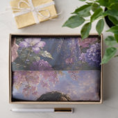 女性と城と橋の紫の花のデコパージュ 薄葉紙 (ギフト)