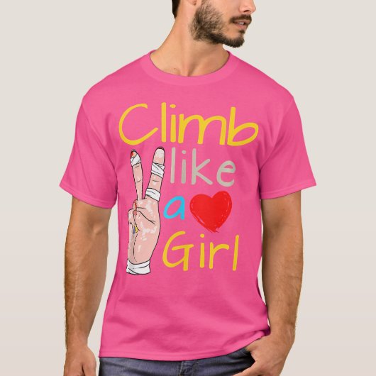 女性と女の子たちのロッククライミング Tシャツ (正面)