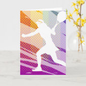 女性と女の子のためのテニスのグリーティングカード カード (黄色い花)