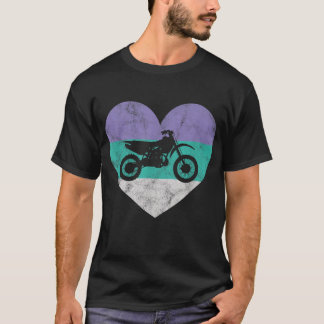女性と女の子の為のレトロなモトクロス ダートバイクギフト Tシャツ