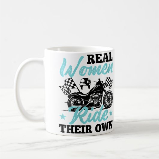 女性と女子のためのおかしいバイク好き コーヒーマグカップ (左)