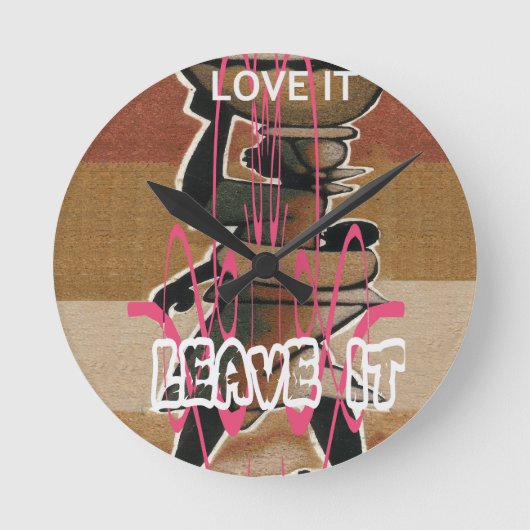 女性と子ども ラウンド壁時計 (正面)