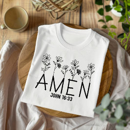 女性と子供のためのアーメンChristian T-Shirt Tシャツ