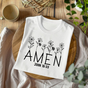 女性と子供のためのアーメンChristian T-Shirt Tシャツ