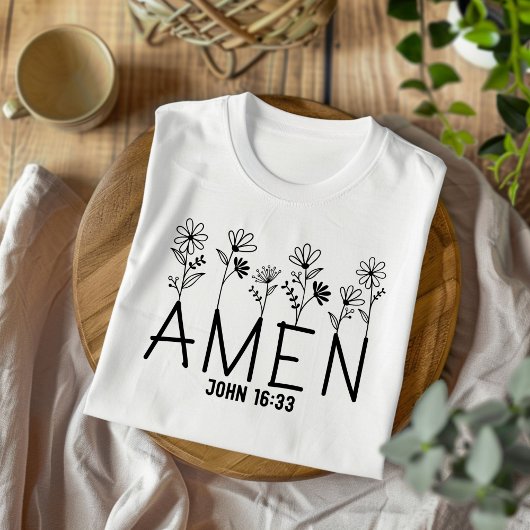 女性と子供のためのアーメンChristian T-Shirt Tシャツ