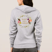 女性と子供のための優しいTシャツ付き開花 パーカ (裏面)