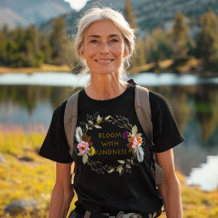 女性と子供のための優しいTシャツ付き開花 Tシャツ
