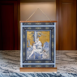 女性と子供の木のヴィンテージアート 吊り下げ型タペストリー