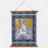 女性と子供の木のヴィンテージアート 吊り下げ型タペストリー (正面)
