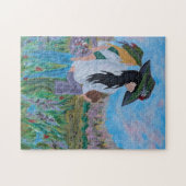 女性と子供を抱く絵画 ジグソーパズル (横)