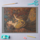 女性と宝石の切り離し紙 薄葉紙 (クラフト)