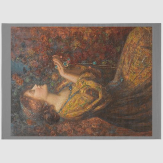 女性と宝石の切り離し紙 薄葉紙 (正面)