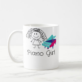 女性と少女のための面白いピアノプレイヤーTシャツ 音楽 ピアノ コーヒーマグカップ