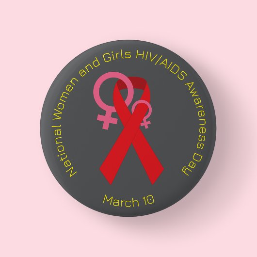 女性と少女のHIV/AIDS啓発デー 缶バッジ