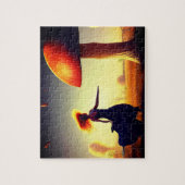 女性と巨大なキノコ ジグソーパズル (縦)