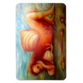 女性と彼女の家 マグネット (縦)