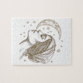 女性と月のスケッチ ジグソーパズル (横)