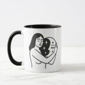 女性と月 マグカップ (左)