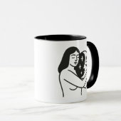 女性と月 マグカップ (正面右)