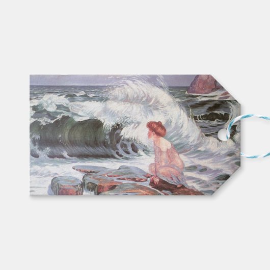 女性と波（Frantisek Kupka著） ギフトタグ (正面(横))
