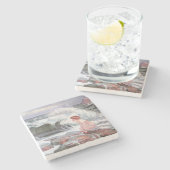 女性と波（Frantisek Kupka著） ストーンコースター (横)