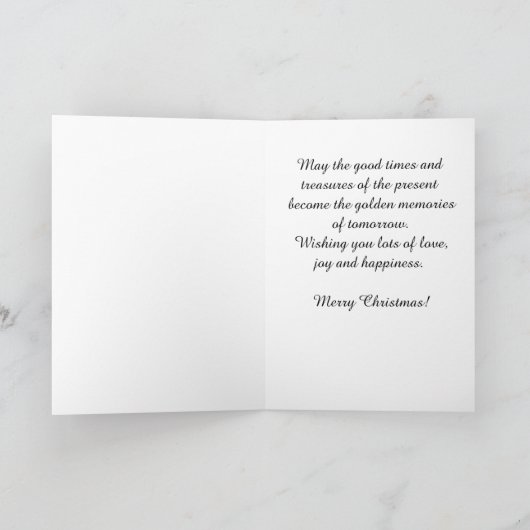 女性と洗練されたクリスマスカード シーズンカード (内部)