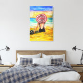 女性と海のキャンバスプリント - 絵画アート キャンバスプリント (インサイチュ (寝室))