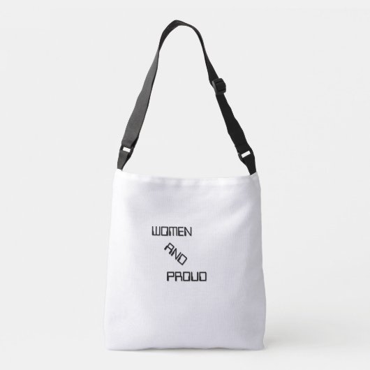 女性と片側誇りを持った編集可能 クロスボディバッグ (裏面)